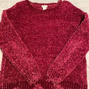 Distressed boutique chenille sweater
